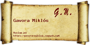 Gavora Miklós névjegykártya